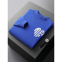 秋冬新款中国心半高领纯100羊毛衫男套头加厚毛衣宽松休闲打底衫