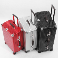 罗恩Ronoen全铝镁合金拉杆箱万向轮行李箱男女学生24寸密码箱金属硬箱包托运登机箱20寸商务出差旅行箱子26寸大容量