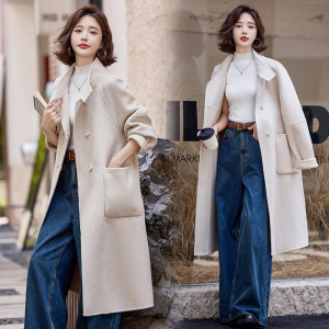 双面羊毛绒大衣女中长款2026秋冬新款加厚高端宽松羊毛呢外套棕色双面羊绒大衣女新款秋冬高级感气质大牌中长款羊毛呢