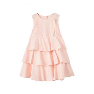 [1件3折价:97.5]米喜迪mecity童装夏新款女童连衣裙层叠A型洋气粉色礼服儿童
