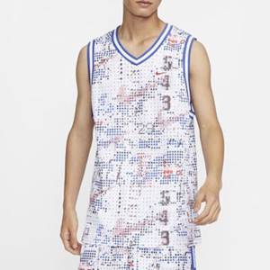 NIKE/耐克男士 新款篮球训练运动服透气V领无袖T恤FZ0691-100 C