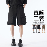 男装夏季新款工装短裤美式阔腿显瘦休闲百搭时尚痞帅中裤五分裤子
