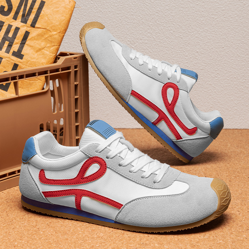 阿甘男鞋2026新款春季透气百搭休闲板鞋青少年轻便运动软底德训鞋