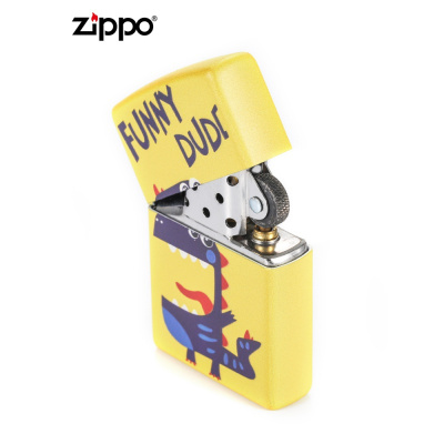 正版zippo芝宝煤油打火机彩印卡通小恐龙zppo创意个性男士送礼zip