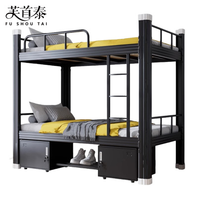 芙首泰钢制双层床含床下柜床垫2000*1200*1800mm张