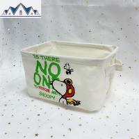 可爱史努比零食桌面杂物帆布小号收纳筐布艺卡通收纳收纳框可折叠 三维工匠收纳篮