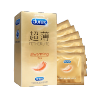 12只]杜蕾斯天然胶乳橡胶避孕套(热感超薄装)