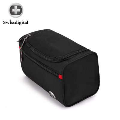 swissdigital逹沃斯盾瑞士旅行包男女通用洗漱包时尚休闲涤纶旅行户外化妆包黑色