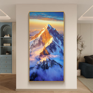 维诺亚金山画靠山图高端进门玄关装饰画入户门正对墙挂画山画靠山画