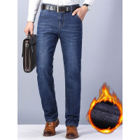 舒适加绒牛仔裤男士春秋款品质水洗直筒裤男款jeanstrousers_383