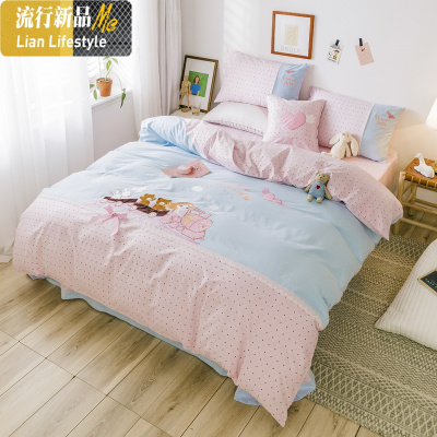 床上用品儿童男孩棉棉绣花卡通公主风春夏四季单双人三四件套 三维工匠