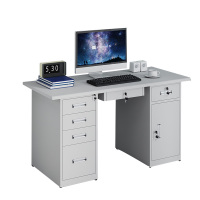 帅畅钢制桌子办公桌铁皮桌电脑桌五斗一抽一门1.6m