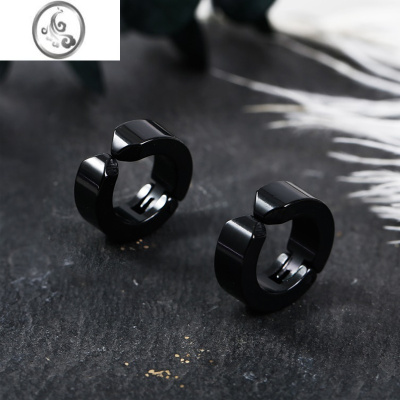 JiMi无耳洞耳环耳夹个性潮人钛钢嘻哈饰品日韩耳扣男耳骨夹假耳环耳坠