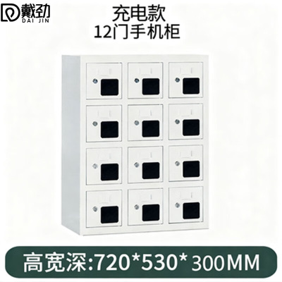 戴劲手机存放柜钢制手机保管箱电子设备管理柜12门充电柜[亚窗]