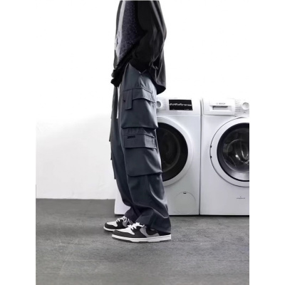 夏季薄款新款直筒工装裤阔腿长裤宽松美式高街潮流百搭裤