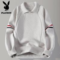 花花公子新款高品质[新款]2025年秋冬款翻领针织毛衣男