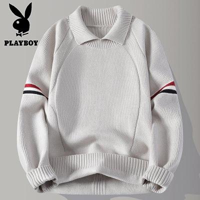 花花公子新款高品质[新款]2025年秋冬款翻领针织毛衣男