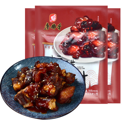 廖排骨糖醋排骨汁调料180g*3袋装川菜脆皮糖醋鱼酱料包糖醋里脊拌面调味品家用蜜汁叉烧排骨料四川特产卤包香料