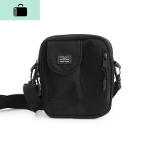 韩版男士单肩包日系潮牌背包帆布邮差包休闲包斜挎包复古运动小包NEW LAKE 黑色1012男士斜挎包