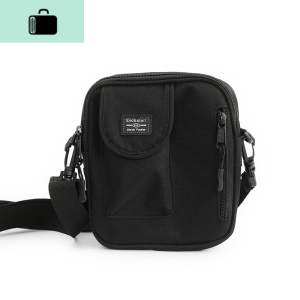 韩版男士单肩包日系潮牌背包帆布邮差包休闲包斜挎包复古运动小包NEW LAKE 黑色1012男士斜挎包 黑色1012