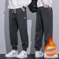 秋冬季新款男士运动裤加绒宽松运动潮牌休闲加厚束脚休闲长裤