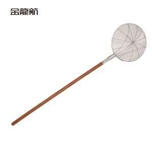 金龙航 不锈钢木柄大号笊篱/个