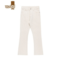 YANXU感微喇叭杏色牛仔裤潮流百搭坠感嘻哈休闲复古美式裤子男
