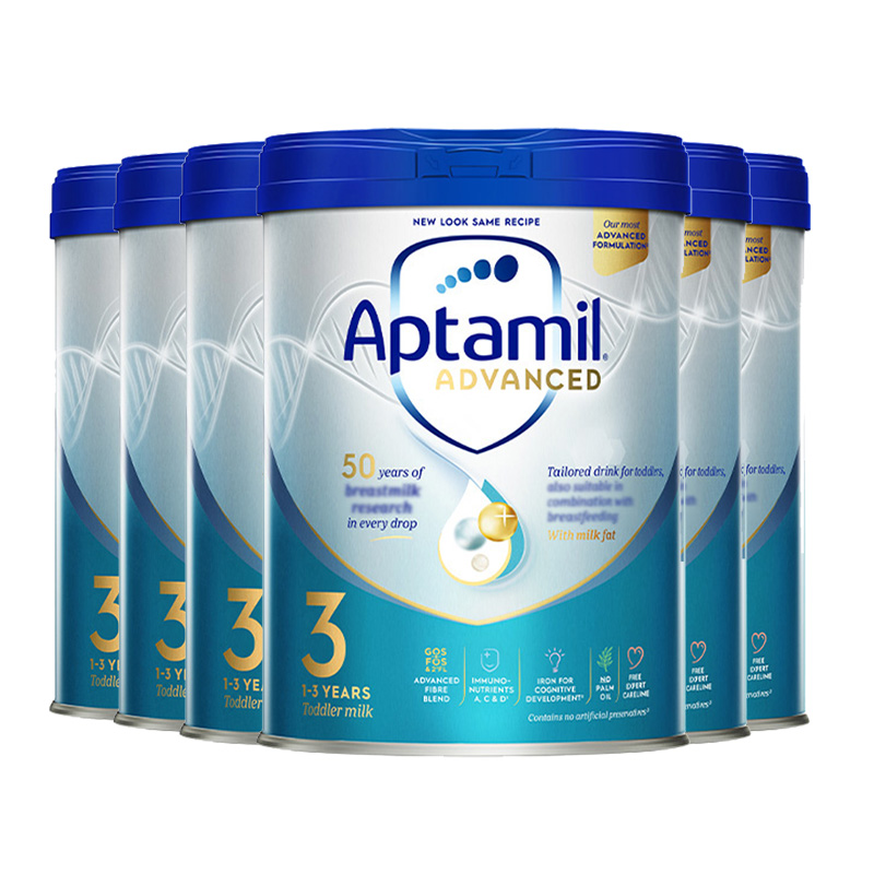 有效期到26年12月-6罐装 | Aptamil 英国爱他美 白金版 婴幼儿配方奶粉 3段 (1岁以上)800g/罐