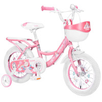 永久 16寸单速儿童自行车 男孩女孩宝宝4-5-6岁童车带辅助轮脚踏车 粉色