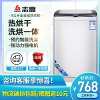 志高(CHIGO)洗烘一体 9公斤全自动洗衣机 家用波轮洗衣机 智能热烘干 带甩干脱水