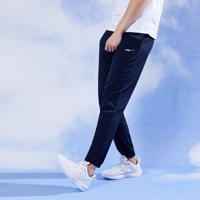 鸿星尔克运动裤男裤常规休闲裤男士宽松舒适梭织长裤男
