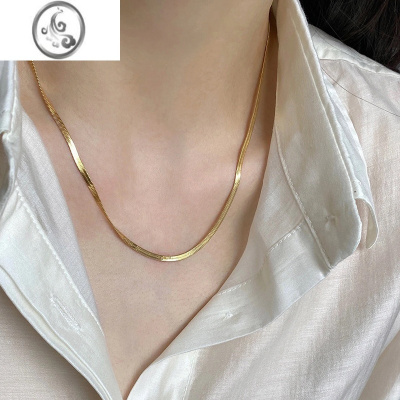 JiMi极简高级感~升级版不褪色扁平蛇骨链时髦欧美百搭高级感项链叠戴