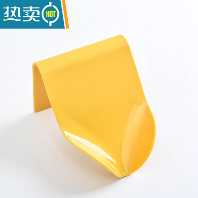 敬平免打孔沥水肥皂盒北欧创意壁挂式香皂架家用卫生间浴室置物架 姜黄色[三只装]