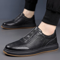 头层牛皮2026夏季新款男士凉鞋真皮休闲打孔镂空透气皮鞋男款男鞋