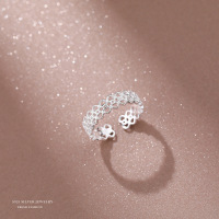 云小舒S925银戒指韩版蕾丝指环森系文艺镂空花纹食指戒潮饰品代发送女朋友老婆情人节七夕生日礼物