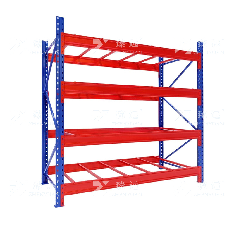 臻远 ZY4121516 重型货架仓储高位货架单层称重2000kg 蓝橘色主架4层