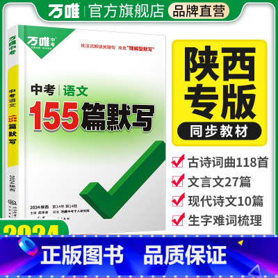 语文 陕西省 [正版]2024陕西语文陕西155篇名句默写中考专项训练总复习初三古诗词曲文言文现代诗文初中七八九年级万维