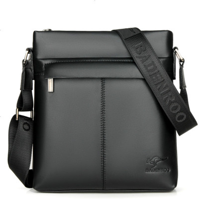 袋鼠男士单肩包商务休闲韩版男包真皮耐磨斜跨包男士皮包