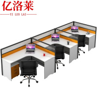 亿洛莱 三人办公桌椅+柜 420*120*110cm 套