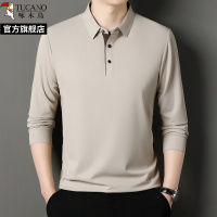 啄木鸟2025春秋季新款商务休闲长袖翻领polo衫男中年爸爸上衣