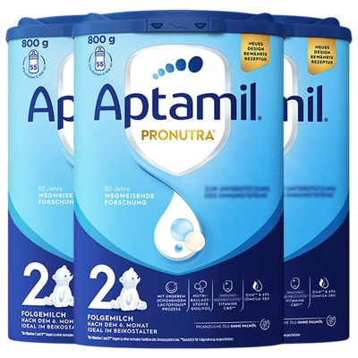 [3罐装]Aptamil德国原装进口爱他美经典版2段6-10个月婴幼儿配方奶粉800g