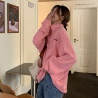 原宿风卫衣女立领oversize大码休闲上衣港风打底衫学生女装潮