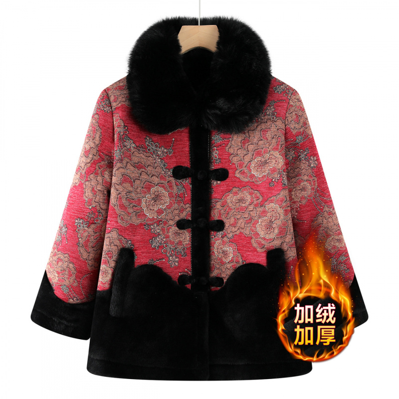 年女士老年棉衣女加厚冬装保暖老人家衣服加绒奶奶装棉服冬款