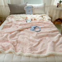 ins韩系粉色羊羔绒保暖毛毯软糯舒适牛奶绒休闲毯毛绒毯子盖毯