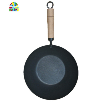 迷你小炒锅不粘锅家用小号宝宝铁锅24 26 28平底电磁炉电陶炉适用 FENGHOU 28cm单锅赠铲子、刷子