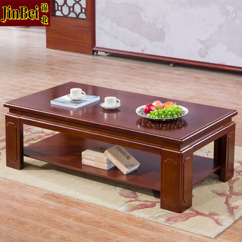 锦北 茶几客厅双层长几短几小户型边桌沙发边茶几喝茶桌子 B款长几