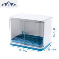 多功能厨房用品沥水置物架家用带盖碗筷盘餐具篮筐收纳盒碗柜 三维工匠