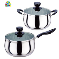 加厚不锈钢奶锅小汤锅单宝宝婴儿辅食牛奶锅煮面锅电磁炉 FENGHOU 双柄22CM