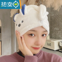 敬平新款干发帽女吸水速干加厚擦头发高颜值可爱免吹大号浴帽夏季 白色