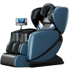 奥克斯(AUX)电动按摩椅正品太空舱定时功能揉捏按摩家用全自动全身智能老人椅支持脚底按摩AUX-JLX1B蓝